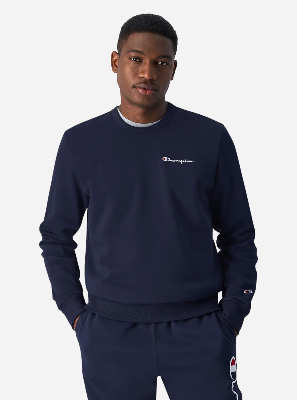 Crew Neck Champion Navy Blue T Shirt Champion Europe Women Full