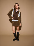 Marie Faux Suede Jacket - Brown