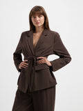 Bessie Tie Blazer - Brown