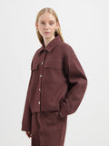 Dana Denim Jacket - Burgundy
