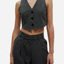 Nakita Vest - Grey Pinstripe