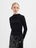 Edie LS Glitter Top - Black