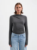 Edie LS Top - Dark Grey Melange