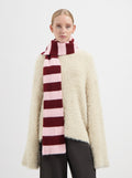 Sennie Striped Scarf - Burgundy