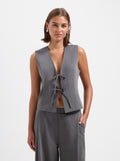 Ginny Tie Gilet - Grey