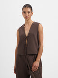 Ginny Tie Gilet - Brown