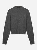 Ella Cropped Mockneck - Dark Grey Melange