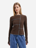 Shannie Top - Brown & Blue
