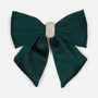 Moon Dust Bow Hairclip - Emerald Green