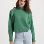 Ella Cropped Mockneck - Green Melange