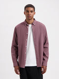 James Brushed Twill Regular Shirt - Burgundy
