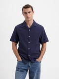 Jude SS Shirt - Navy Seersucker