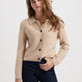 Layla Polo Neck Cardigan - Oatmeal Melange