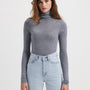 Luna Fitted Turtleneck - Light Grey Melange