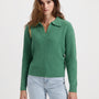 Mila Polo Neck Pullover - Green Melange
