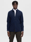 Slim Owen Flannel Shirt - Dark Sapphire Solid