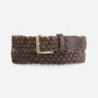 Braided Leather Belt - Brown