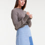 Lola Cropped Crewneck - Taupe